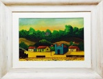 Agostinho Batista, `Vilarejo `, Óleo Sobre Placa, 40 x 60, assinatura no canto inferior direito.