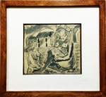 Di Cavalcanti, Figuras Feminina, Guache, 17 x 19, assinatura no canto inferior direito.