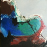 Fukushima, Abstrato, Óleo sobre Tela, 40 x 40, assinatura no canto inferior direito.