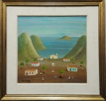 Fulvio Pennacchi, Vila, Óleo Sobre Placa, 30 x 30, datado em 1981, assinatura no canto inferior esquerdo.