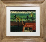 José Antônio da Silva, Cena Rural, Óleo sobre Tela, 35 x 41, assinatura no canto inferior direito.