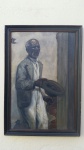 Oscar Pereira da Silva, `Figura Masculina`, Óleo Sobre Madeira, 73 x 48, datado em 1922, assinatura no canto inferior direito.