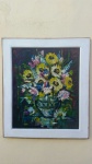 Tadashi Kaminagai, `Vaso com Flores`, Óleo Sobre Madeira, 75 x 63, assinatura no canto inferior direito.