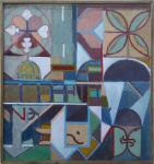 Joaquim Tenreiro, Sem titulo, Óleo sobre Tela, 70 x 75, datado em 1972, assinatura no centro.