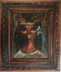 Di Cavalcanti - Mulata - Óleo sobre Cartão medindo 40x31 - A.C.I.D - moldura