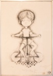 Dacy Penteado,  Criança, Gravura 80/100, 49 cm x 34 cm, assinatura canto inferior direito, datado em 1973. Com dedicatória para Maria Helena e Luciano.