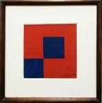 Dionisio Del Santo, `Geométrico`, Óleo Sobre Cartão, 18 x 18, assinatura no canto inferior direito.