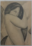 Antonio Gomide, `Figura Feminina`, Desenho, 15 x 20, assinatura no canto inferior direito.