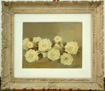 Alfredo Volpi, `Flores, OST COLADO SOBRE MADEIRA`, Óleo sobre Tela, 30 x 40, datado em 1940, assinatura no canto inferior direito.