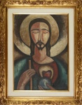 Antonio Gomide, `Sagrado Coração`, Óleo sobre Tela, 74 x 54, assinatura no canto inferior direito.