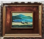 José Pancetti, "Marinha", moldura necessita de restauro, Óleo sobre Tela, 18 x 24, assinatura no canto inferior direito.