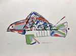 Aldemir Martins, `Peixe`, Serigrafia, 50 x 66, datado em 1986, assinatura no canto inferior direito.