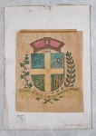 Desenho original do emblema Cruzeiro do Oeste - Enciclopédia 4 cores  ( 1955) - Med. 30cm x 44cm