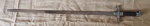 Antiga espada com símbolo da maçonaria , empunhadura em metal não identificado e madeira. Med.85,5cm.