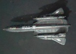 COLECIONISMO - Modelo de Avião SR71 - Black Bird da Maisto em metal na cor Preta. Med.9cm x  12 cm.