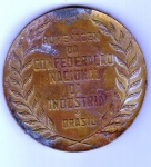Medalha Homenagem da Confederação Nacional da Industria - Francisco Matarazzo - 1954 - Bronze - Mede: 70 mm