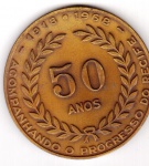 Medalha 50 Anos do Magasin Boa Vista - 1968 - Bronze - Mede: 50 mm