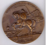 Medalha Portuguesa Conquista de Évora - Património Mndial - Assinada M.Norte - Bronze - Mede: 80 mm 