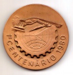 Medalha do 1º Centenário do Clube da Engenharia - 1980 - Bronze - Mede: 50 mm