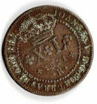 Moeda de Cobre - cat: C518- XL RÉIS  - 1821 - LETRA R 