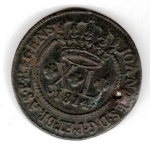 Moeda de Cobre - cat: C414- XL RÉIS  - 1814 - LETRA B COM FURO 