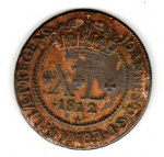 Moeda de Cobre - cat: C518- XL RÉIS  - 1812- LETRA R