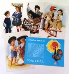 Lote de 5 cartões postais portugueses temáticos de  trajes típicos .