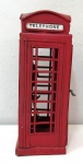 Miniatura de cabine telefônica inglesa em ferro pintado. Mede: 20 cm 