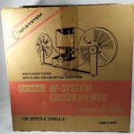 ANTIGO EDITOR de filmes 8 mm e super 8 mm, na caixa original. Fabricado no Japão, marca GOKO modelo G-500