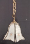 Lustre Antigo Vitral Decorado Com Flores, Cúpula em Vidro, Material Metal, Dimensão Altura 26cm, Largura 26cm, Comprimento 22cm: Olhem as Fotos!