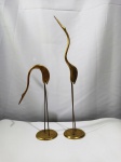 Belíssimo par de Garças em metal dourado anos 70, medindo 47cm e 29cm de altura.
