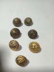 07 Antigos botões Militares dourados da Aeronáutica do Brasil, mede aproximadamente:1,3cm