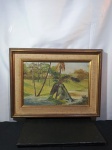 Quadro óleo sobre tela paisagem, assinatura: R.LOGOLLO, 1955 medindo: 45,5x34,5cm
