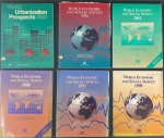6 Livros - World Economic and Social Survey ( 5 vols ) 1996-1997-1998-2000-2001 - World Urbanization Prospects 1990 ( 1 vol ) - United Nations - Idioma: Inglês - Bom estado de conservação