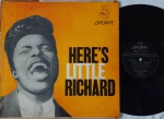 Little Richard Here's LP 50's Mono Brasil Raro bom estado. LP Edição Brasileira 50's London records Mono. Capa em bom estado, com desgastes nas bordas e amarelados do tempo. Disco em bom estado com riscos superficiais.