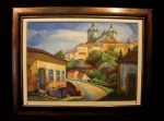 PEDRO ALZAGA (?, Uruguai, 1920 - ?, SP, 2005) "Casario em Ouro Preto", óleo sobre tela, medindo 50 cm x 70 cm, a.c.i.d..