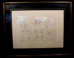 ARTISTA NÃO IDENTIFICADO "Damas", gravura a buril sobre papel artesanal, medindo 56 cm x 66 cm, a.c.i.d., numerada "IV/XXV", marca d'água da casa "Art et Valeur - Paris". Numeração no verso "1786".