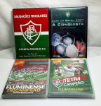 Coleção contendo quatro DVDs com um pouco da história do fabuloso Fluminense dos anos de 2007 conquistou a Copa do Brasil,  2010 tricampeão brasileiro, 2012 tetracampeão brasileiro e outro Saudações Tricolores, coleção para amantes do Fluminense.