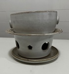 Aparelho para fundue de queijo em cerâmica - Diâmetro do bowl 18 cm.