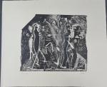 Gravura - Maria Tomaselli Cirne Lima - Medida externa: 38 x 58 cm