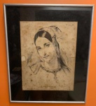 Gravura antiga - Julien - Figura de mulher - Marcas do tempo - Medidas: 47 x 40 cm.