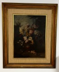 Quadro - Sem assinatura - Flores - O.S.T. - Medida externa: 91cm x 76cm - Medida interna: 61cm x 46cm