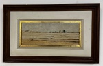 Quadro - pintura na madeira - Julio Costa - Sertão - Medida externa: 41x67 cm e  Medida interna: 16x41 cm