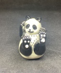 Panda De Cristal Swarovski - Cobre Com Banhado De Ouro - (Pequeno) - Medidas: 5cm x 7cm
