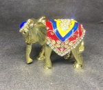 Elefante De Cristal Swarovski - Cobre Com Banhado De Ouro - (Gigante) - Medidas: 11cm x 8cm