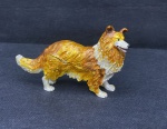 Cachorro Dourado De Cristal Swarovski - Cobre Com Banhado De Ouro - Medidas: 12cm x 8cm