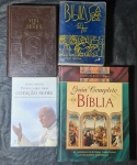 Lote com 4 Livros Bíblicos  - Guia Completo Da Bíblia - Bíblia Sagrada - Penso O Que Meu Coração Sente - Vida De Jesus