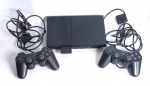 Video Game Original - PlayStation 2 - Acompanha 1 Memory card + 2 controles + Fonte de energia + Cabo AV - Está ligando, porém não foi testado com jogo - Conforme fotos - Vendido no estado - Medida: 23 x 15 x 3 cm.