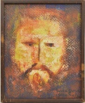 JOSÉ DE DOME - CRISTO - Pastel sobre chapa de madeira industrializada - Assinado - Datado - 1966 e Sit. Cabo Frio Canto inferior Direito - Medida: 24 cm x 19 cm