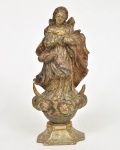 Nossa Senhora da Conceição - GRANDE  Imagem sacra em madeira entalhada com resquícios de douração e policromia. Med:. 40 x 17 x 8 cm